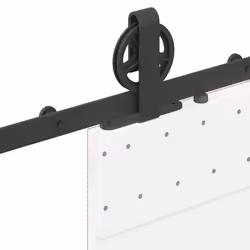 vidaXL Sliding Door Hardware Kit 200 cm Steel Black sliding door hardware - 183 cm - Additional view 8