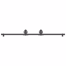 vidaXL Sliding Door Hardware Kit 200 cm Steel Black sliding door hardware - 200 cm