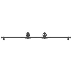 vidaXL Sliding Door Hardware Kit 200 cm Steel Black sliding door hardware - 200 cm
