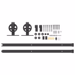 vidaXL Sliding Door Hardware Kit 200 cm Steel Black sliding door hardware - 200 cm - Additional view 4