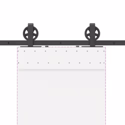 vidaXL Sliding Door Hardware Kit 200 cm Steel Black sliding door hardware - 200 cm - Additional view 7
