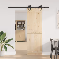 vidaXL Sliding Door Hardware Kit 200 cm Steel Black sliding door hardware - 183 cm