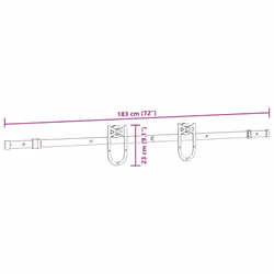 vidaXL Sliding Door Hardware Kit 200 cm Steel Black sliding door hardware - 183 cm