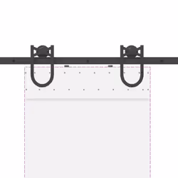 vidaXL Sliding Door Hardware Kit 200 cm Steel Black sliding door hardware - 183 cm - Additional view 7