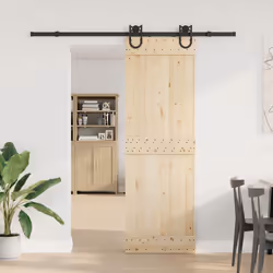 vidaXL Sliding Door Hardware Kit 200 cm Steel Black sliding door hardware - 200 cm