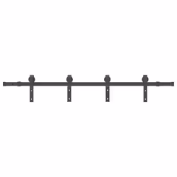 vidaXL Sliding Door Hardware Kit 183 cm Steel Black sliding door hardware - 183 cm