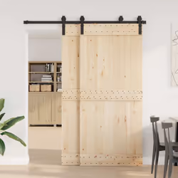 vidaXL Sliding Door Hardware Kit 183 cm Steel Black sliding door hardware - 183 cm
