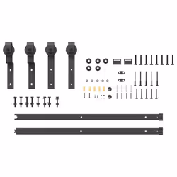 vidaXL Sliding Door Hardware Kit 183 cm Steel Black sliding door hardware - 183 cm - Additional view 4