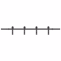 vidaXL Sliding Door Hardware Kit 183 cm Steel Black sliding door hardware - 200 cm