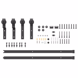 vidaXL Sliding Door Hardware Kit 183 cm Steel Black sliding door hardware - 200 cm - Additional view 4