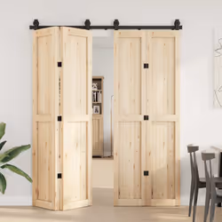 vidaXL Sliding Door Hardware Kit 200 cm Steel Black sliding door hardware - 183 cm