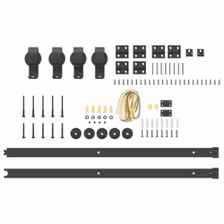 vidaXL Sliding Door Hardware Kit 200 cm Steel Black sliding door hardware - 183 cm - Additional view 4