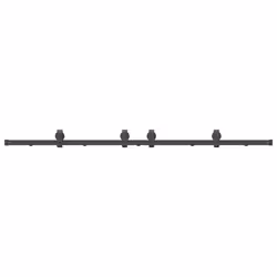 vidaXL Sliding Door Hardware Kit 200 cm Steel Black sliding door hardware - 200 cm