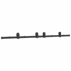 vidaXL Sliding Door Hardware Kit 183 cm Steel Black sliding door hardware - 183 cm