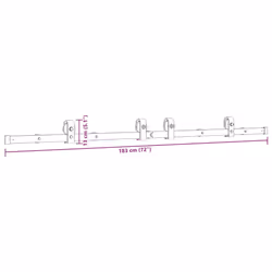 vidaXL Sliding Door Hardware Kit 183 cm Steel Black sliding door hardware - 183 cm