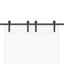 vidaXL Sliding Door Hardware Kit 183 cm Steel Black sliding door hardware - 183 cm - Additional view 7