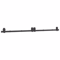 vidaXL Sliding Door Hardware Kit 183 cm Steel Black sliding door hardware - 200 cm