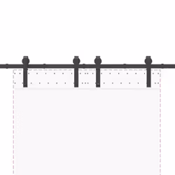 vidaXL Sliding Door Hardware Kit 183 cm Steel Black sliding door hardware - 200 cm - Additional view 7