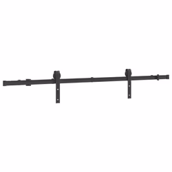 vidaXL Sliding Door Hardware Kit 183 cm Steel Black sliding door hardware - 183 cm