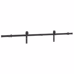 vidaXL Sliding Door Hardware Kit 183 cm Steel Black sliding door hardware - 200 cm