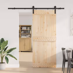 vidaXL Sliding Door Hardware Kit 183 cm Steel Black sliding door hardware - 200 cm