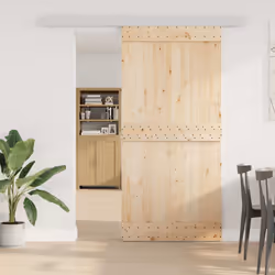 vidaXL Sliding Door Hardware Kit 183 cm Aluminium Alloy Sliver - 200 cm