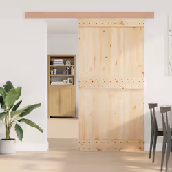 vidaXL Sliding Door Hardware Kit Sliding Barn Door Aluminium Alloy Sliver - 200 cm