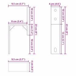 vidaXL Barn Door Bypass Brackets 5 pcs for Flat Rails Carbon Steel - Additional view 9