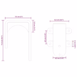 vidaXL Barn Door Bypass Brackets 4 pcs for Round Rails Stainless Steel - Additional view 9
