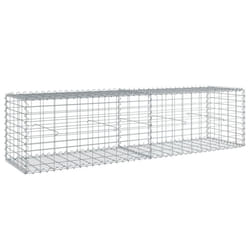 vidaXL Gabion Basket with Cover Gabion Raised Bed Gabion Cage Galvanised Iron - 200 x 50 x 50 cm