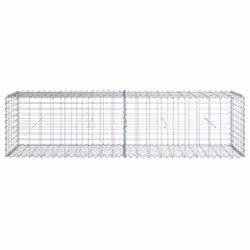 vidaXL Gabion Basket with Cover Gabion Raised Bed Gabion Cage Galvanised Iron - 200 x 50 x 50 cm
