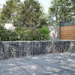 vidaXL Gabion Basket with Cover Gabion Raised Bed Gabion Cage Galvanised Iron