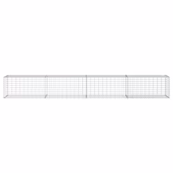 vidaXL Gabion Basket with Cover Gabion Raised Bed Gabion Cage Galvanised Iron - 400 x 50 x 50 cm - Additional view 2