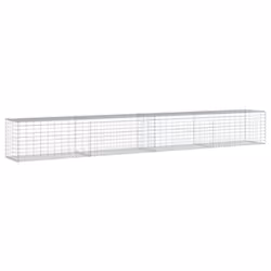vidaXL Gabion Basket with Cover Gabion Raised Bed Gabion Cage Galvanised Iron - 400 x 50 x 50 cm - Additional view 4