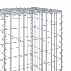 vidaXL Gabion Basket with Cover Gabion Raised Bed Gabion Cage Galvanised Iron - 100 x 50 x 100 cm - Additional view 5