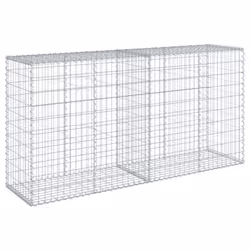 vidaXL Gabion Basket with Cover Gabion Raised Bed Gabion Cage Galvanised Iron - Additional view 4