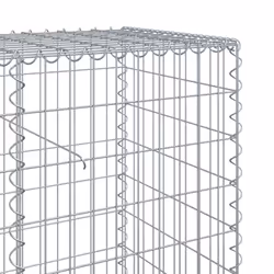vidaXL Gabion Basket with Cover Gabion Raised Bed Gabion Cage Galvanised Iron - Additional view 5