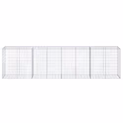 vidaXL Gabion Basket with Cover Gabion Raised Bed Gabion Cage Galvanised Iron - 400 x 50 x 100 cm - Additional view 2