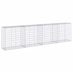 vidaXL Gabion Basket with Cover Gabion Raised Bed Gabion Cage Galvanised Iron - 400 x 50 x 100 cm - Additional view 4