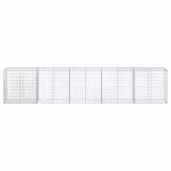vidaXL Gabion Basket with Cover Gabion Raised Bed Gabion Cage Galvanised Iron - 500 x 50 x 100 cm - Additional view 2