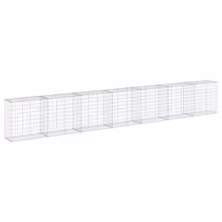 vidaXL Gabion Basket with Cover Gabion Raised Bed Gabion Cage Galvanised Iron - 700 x 50 x 100 cm - Additional view 4