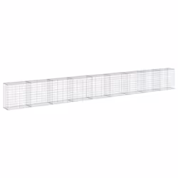 vidaXL Gabion Basket with Cover Gabion Raised Bed Gabion Cage Galvanised Iron - 900 x 50 x 100 cm - Additional view 4