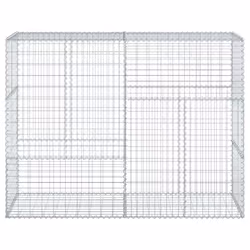 vidaXL Gabion Basket with Cover Gabion Raised Bed Gabion Cage Galvanised Iron - Additional view 2