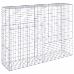 vidaXL Gabion Basket with Cover Gabion Raised Bed Gabion Cage Galvanised Iron - Additional view 4