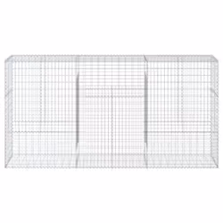 vidaXL Gabion Basket with Cover Gabion Raised Bed Gabion Cage Galvanised Iron - 300 x 50 x 150 cm - Additional view 2