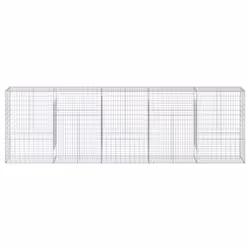 vidaXL Gabion Basket with Cover Gabion Raised Bed Gabion Cage Galvanised Iron - 500 x 50 x 150 cm - Additional view 2