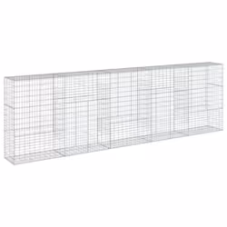 vidaXL Gabion Basket with Cover Gabion Raised Bed Gabion Cage Galvanised Iron - 500 x 50 x 150 cm - Additional view 4