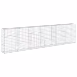 vidaXL Gabion Basket with Cover Gabion Raised Bed Gabion Cage Galvanised Iron - 600 x 50 x 150 cm - Additional view 4
