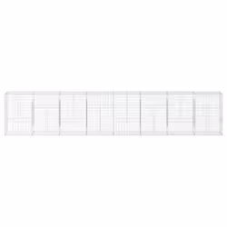 vidaXL Gabion Basket with Cover Gabion Raised Bed Gabion Cage Galvanised Iron - 800 x 50 x 150 cm - Additional view 2