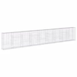 vidaXL Gabion Basket with Cover Gabion Raised Bed Gabion Cage Galvanised Iron - Additional view 4